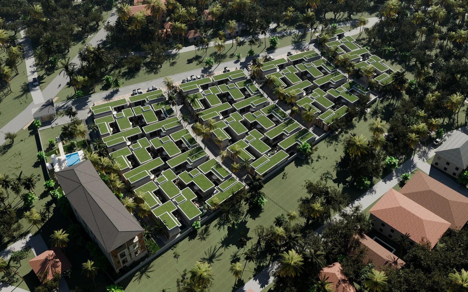 Aerial view of the project used for the film