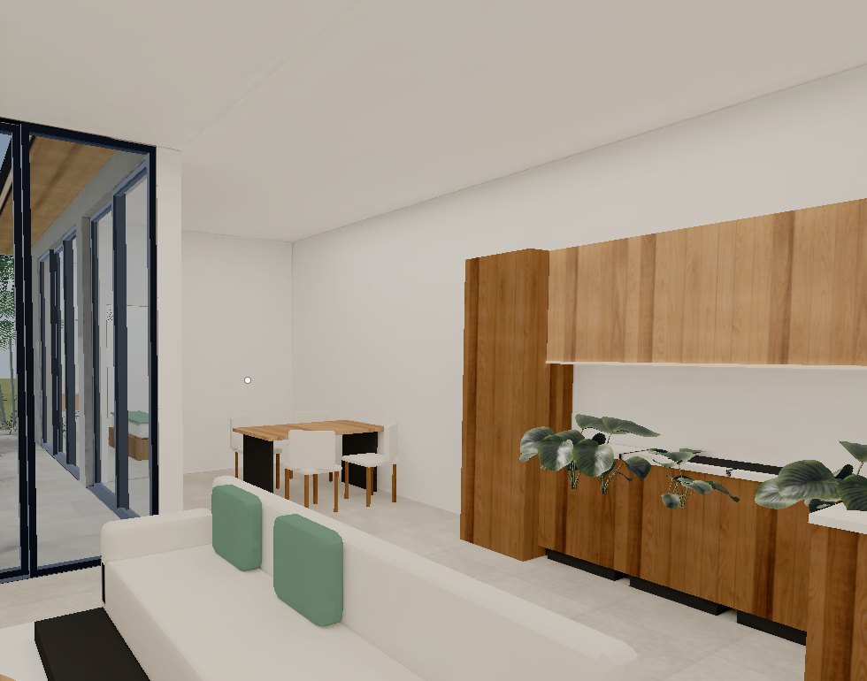 Inside a villa in the real-time walk-through